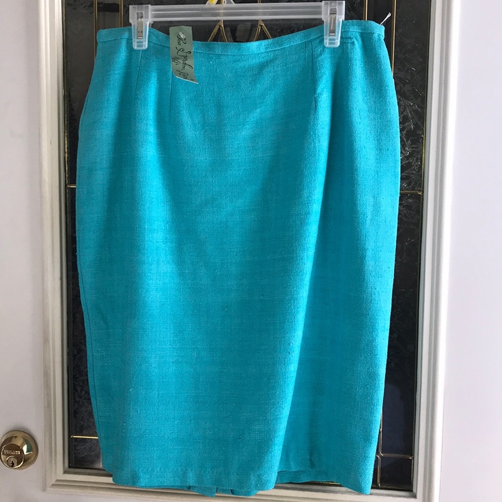 Connie Roberson Tiffany Blue Silk Skirt Sz 12